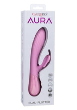 Load image into Gallery viewer, Aura Dual Flutter Rechargeable Silicone Rabbit Vibrator - Pink

