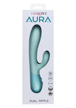 Load image into Gallery viewer, Aura Dual Ripple Rechargeable Silicone Rabbit Vibrator - Blue
