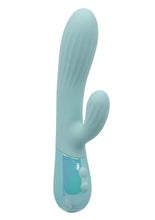 Load image into Gallery viewer, Aura Dual Ripple Rechargeable Silicone Rabbit Vibrator - Blue
