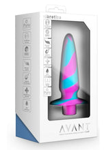 Load image into Gallery viewer, Avant Vibrotize Rechargeable Silicone Anal Plug - Fuchsia/Multicolor/Turquoise
