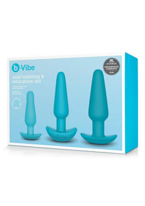 B-Vibe Anal Education Set Rechargeable Silicone Anal Play - Blue