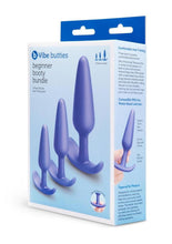 Load image into Gallery viewer, B-Vibe Butties Beginner Booty Bundle Silicone Anal Plug - Blue - 3 Piece/Set
