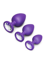 Load image into Gallery viewer, B-Vibe Jewel Butties Bundle Silicone Anal Plug - Purple - 3 Piece/Set
