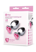Load image into Gallery viewer, B-Vibe Jewel Metal Anal Plug Training - Pink/Silver - 2 Piece/Set

