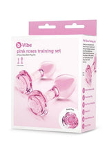 Load image into Gallery viewer, B Vibe Pink Roses Glass Butt Plug Training - 2pc/Set
