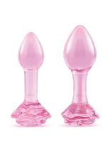 Load image into Gallery viewer, B Vibe Pink Roses Glass Butt Plug Training - 2pc/Set
