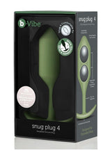 Load image into Gallery viewer, B-Vibe Snug Plug 4 Silicone Weighted Anal Plug - Army Green/Green
