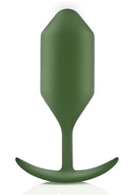 Load image into Gallery viewer, B-Vibe Snug Plug 4 Silicone Weighted Anal Plug - Army Green/Green
