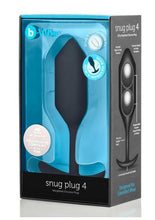 Load image into Gallery viewer, B-Vibe Snug Plug 4 Silicone Weighted Anal Plug - Black
