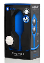 Load image into Gallery viewer, B-Vibe Snug Plug 4 Silicone Weighted Anal Plug - Blue/Navy
