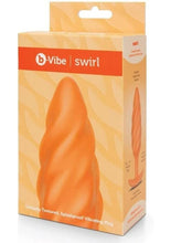 Load image into Gallery viewer, B-Vibe Swirl Textured Rechargeable Silicone Anal Plug - Orange
