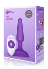 Load image into Gallery viewer, B-Vibe Trio Plug Rechargeable Silicone Anal Plug with Remote Control - Purple
