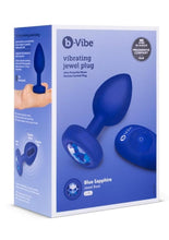 Load image into Gallery viewer, B-Vibe Vibrating Jewel Plug Rechargeable Silicone Anal Plug with Remote - Navy Blue - Large/XLarge
