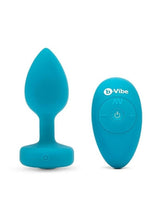 Load image into Gallery viewer, B-Vibe Vibrating Jewel Plug Rechargeable Silicone Anal Plug with Remote - Teal - Medium/Small
