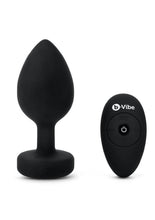 Load image into Gallery viewer, B-Vibe Vibrating Jewel Plug Rechargeable Silicone Anal Plug with Remote - Black - XXLarge
