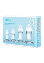 Load image into Gallery viewer, B-Vibes Anal Dilators Glass Plug - Clear - 4 Per Set/Set
