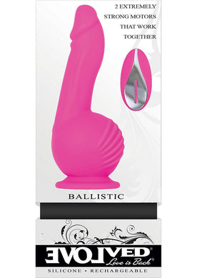 Ballistic Silicone Rechargeable Vibrator with Remote Control - Pink