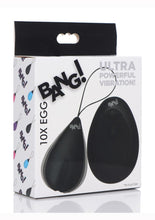 Load image into Gallery viewer, Bang! 10x Rechargeable Silicone Vibrating Egg with Remote Control - Black
