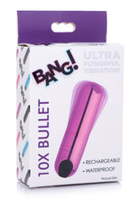 Load image into Gallery viewer, Bang! 10x Vibrating Metallic Rechargeable Bullet Vibrator - Purple
