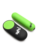 Load image into Gallery viewer, Bang! 28x Glow In The Dark Rechargeable Silicone Bullet with Remote - Green
