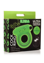 Load image into Gallery viewer, Bang! 28x Glow In The Dark Rechargeable Silicone Cock Ring with Remote - Green
