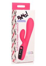 Load image into Gallery viewer, Bang! Digital Rechargeable Silicone Rabbit Vibrator - Pink
