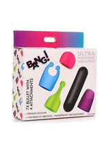 Load image into Gallery viewer, Bang! Rechargeable Bullet with 4 Attachments - Black/Glow In The Dark
