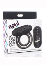 Load image into Gallery viewer, Bang! Silicone Rechargeable Cock Ring and Bullet with Remote Control - Black
