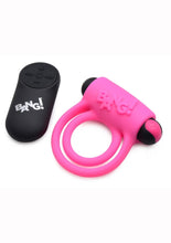 Load image into Gallery viewer, Bang! Silicone Rechargeable Cock Ring and Bullet with Remote Control - Pink
