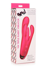 Load image into Gallery viewer, Bang! Triple Rabbit Silicone Vibrator - Pink
