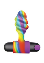 Load image into Gallery viewer, Bang Vibrating Rainbow Butt Plug Silicone Rechargeable - Multicolor
