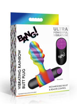 Load image into Gallery viewer, Bang Vibrating Rainbow Butt Plug Silicone Rechargeable - Multicolor
