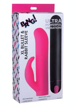 Load image into Gallery viewer, Bang! XL Bullet and Rabbit Silicone Sleeve - Pink - Set
