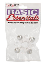 Load image into Gallery viewer, Basic Essentials Enhancer Cock Ring with Beads - Clear
