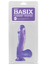 Load image into Gallery viewer, Basix Rubber Works 6.5in Dong with Suction Cup Waterproof - Purple
