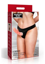 Load image into Gallery viewer, Bedroom Bliss ChÃ©rie Thong Strap-On Panty Harness - Black - Large
