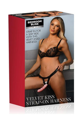 Bedroom Bliss Velvet Kiss Strap-On Harness - Black