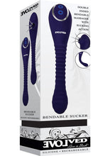 Load image into Gallery viewer, Bendable Sucker Dual End Silicone Rechargeable Vibrator - Purple
