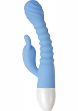 Load image into Gallery viewer, Bendy Bunny Rechargeable Silicone Dual Motor Rabbit Vibrator - Blue
