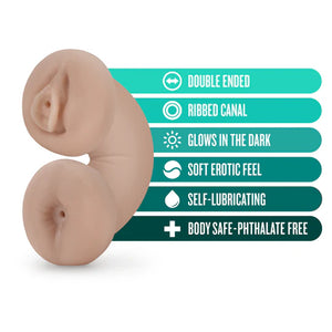 M For Men Soft and Wet Double Trouble Glow In The Dark Masturbator