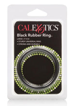 Load image into Gallery viewer, Black Rubber Cock Ring - Black - Large
