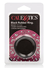 Load image into Gallery viewer, Black Rubber Cock Ring - Black - Medium
