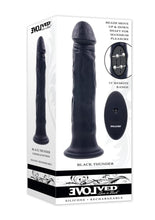 Load image into Gallery viewer, Black Thunder Rechargeable Silicone Dildo with Remote - Black
