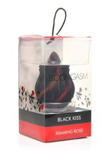 Load image into Gallery viewer, Bloomgasm Black Kiss Rimming Rose Rechargeable Silicone Clitoral Vibrator - Black/Red
