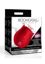 Load image into Gallery viewer, Bloomgasm Cyber Rose Sucking and Vibrating Digital Rechargeable Silicone Clitoral Stimulator - Red
