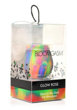 Load image into Gallery viewer, Bloomgasm Glow Rose Rechargeable Silicone Glow In The Dark Rose Clit Stimulator - Glow In The Dark/Multicolor
