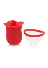 Load image into Gallery viewer, Bloomgasm Lily Lover Sucking and Vibrating Rechargeable Silicone Clitoral Stimulator - Red

