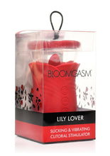 Load image into Gallery viewer, Bloomgasm Lily Lover Sucking and Vibrating Rechargeable Silicone Clitoral Stimulator - Red
