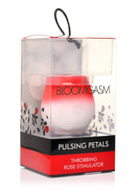 Load image into Gallery viewer, Bloomgasm Pulsing Petals Throbbing Silicone Rechargeable Rose Stimulator - Red/White
