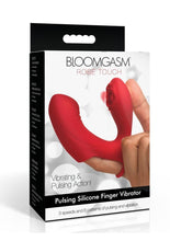 Load image into Gallery viewer, Bloomgasm Rose Touch Pulsing Rechargeable Silicone Finger Vibrator - Red

